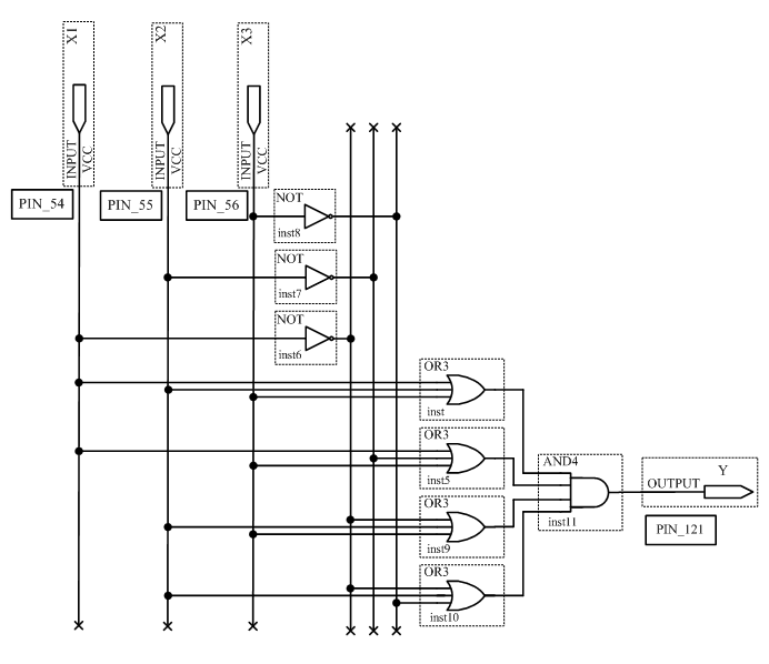 Схема устройства в среде Quartus II